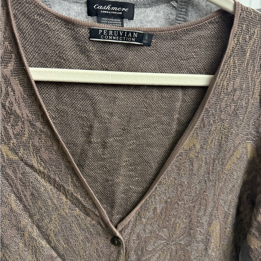 Peruvian Connection Brown Patterned Cardigan - image 3